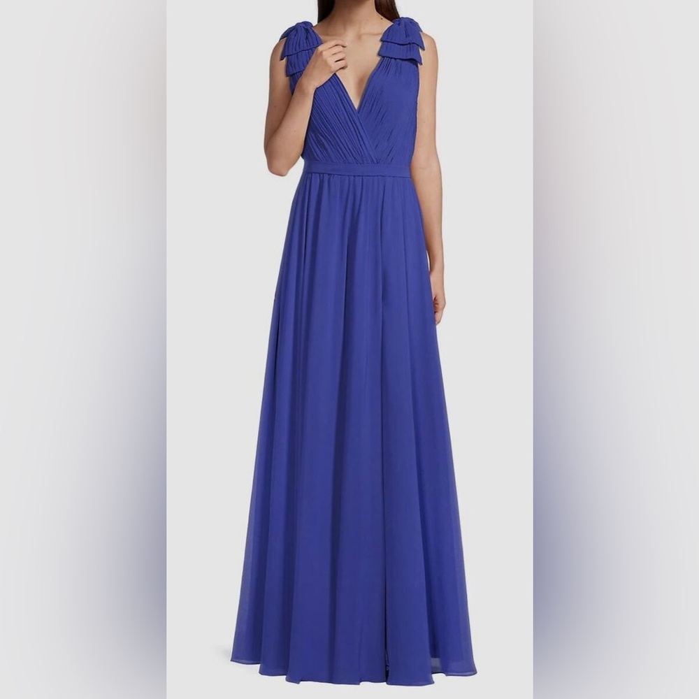 Basix Black Label Shoulder Bow High-Slit Gown
